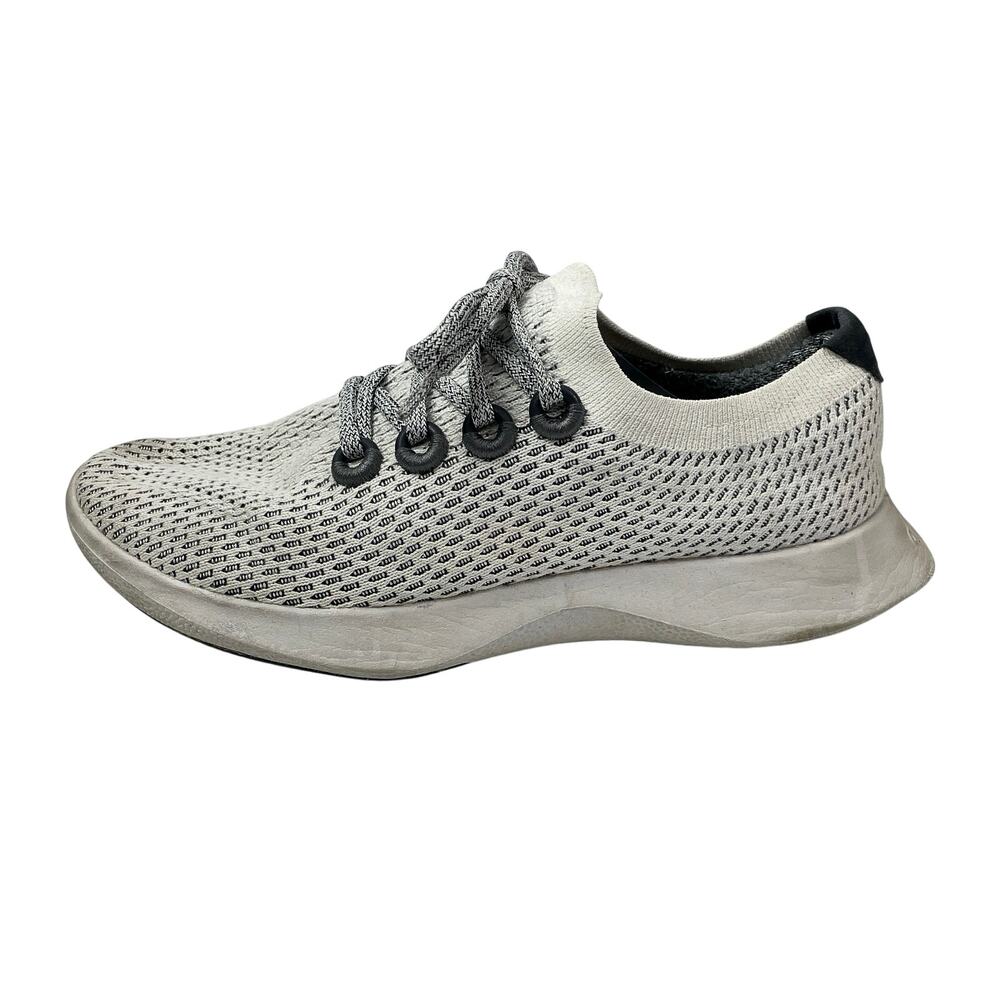 Allbirds Tree Dasher Women's White Gray Lace Up Low Athletic Running Shoes 8.5